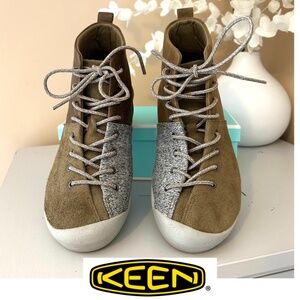 KEEN East Side Leather/Suede/Knit Lace Up Bootie Sneakers Womens 7.5 Like New!